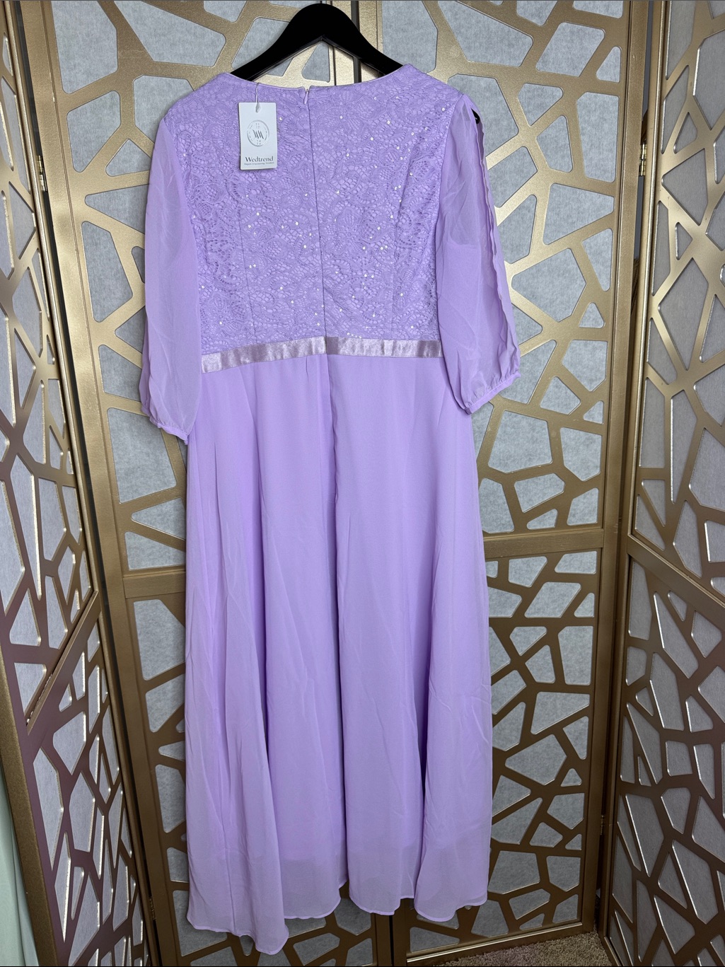 Wedtrend Lavender Sequin Lace Chiffon Evening Dress Nwt — image 4 of 8